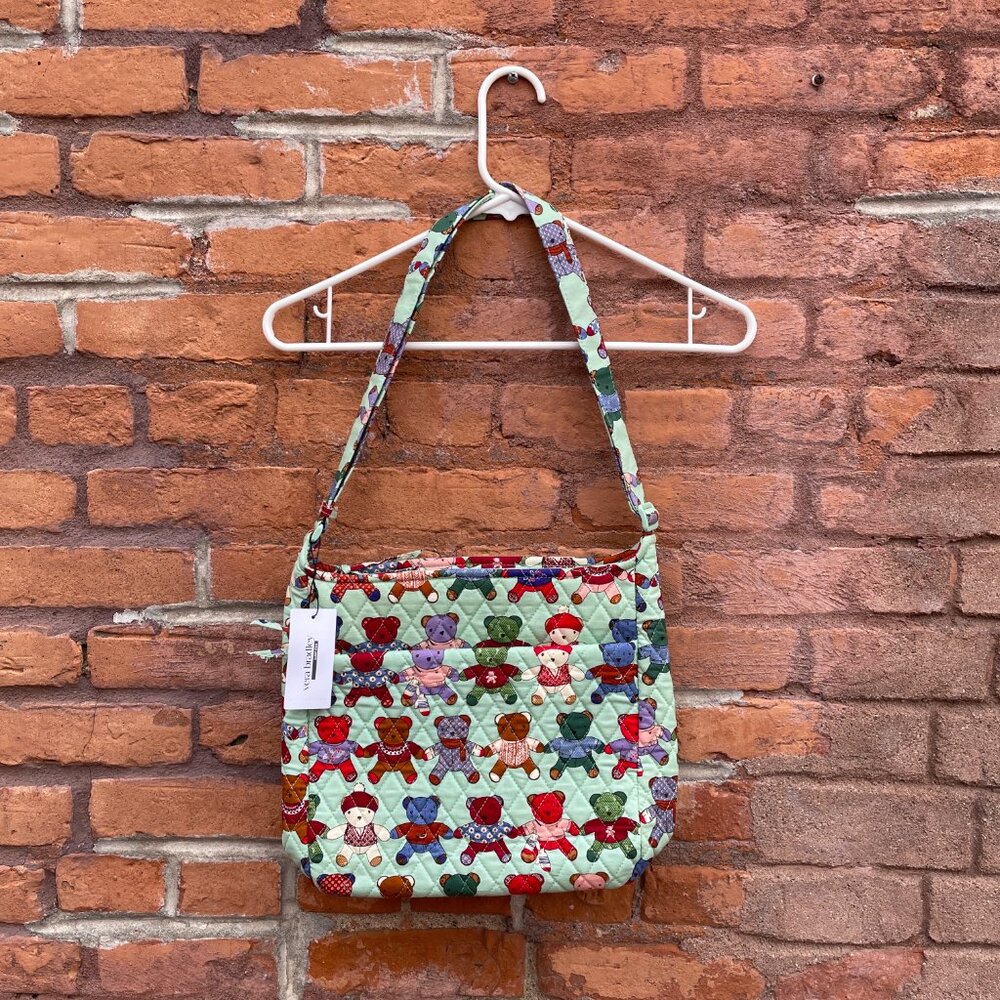 [SOLD on eBay] Vera Bradley Quilted Cotton Crossbody Bag Winter Teddy Bears